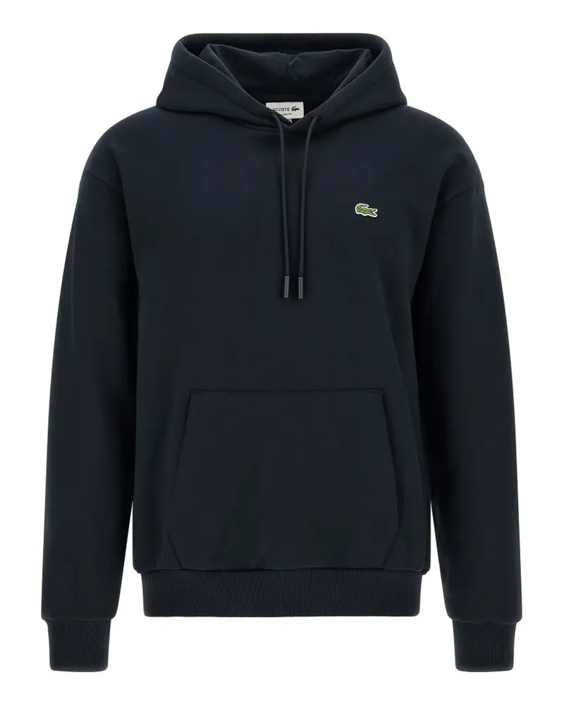 Lacoste logo-patch drawstring hoodie - Blau Blau