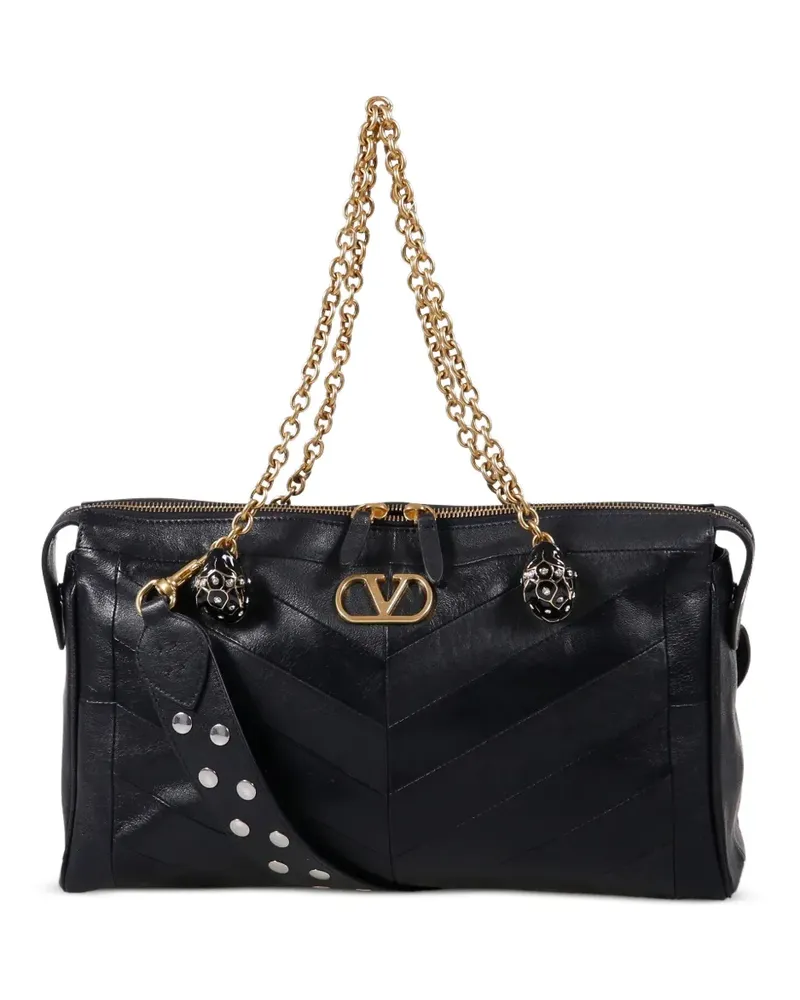 Valentino Garavani Schultertasche mit Chevron - Schwarz Schwarz
