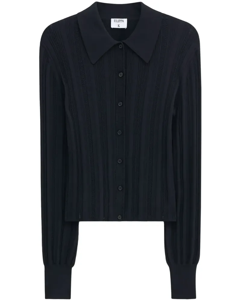 Filippa K Braid Knit Cardigan - Schwarz Schwarz