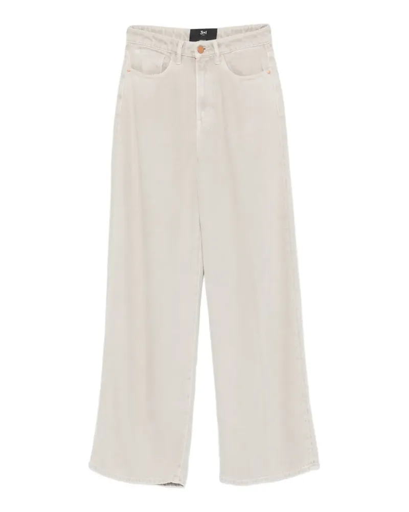 3x1 button-fastening wide-leg jeans - Nude Nude