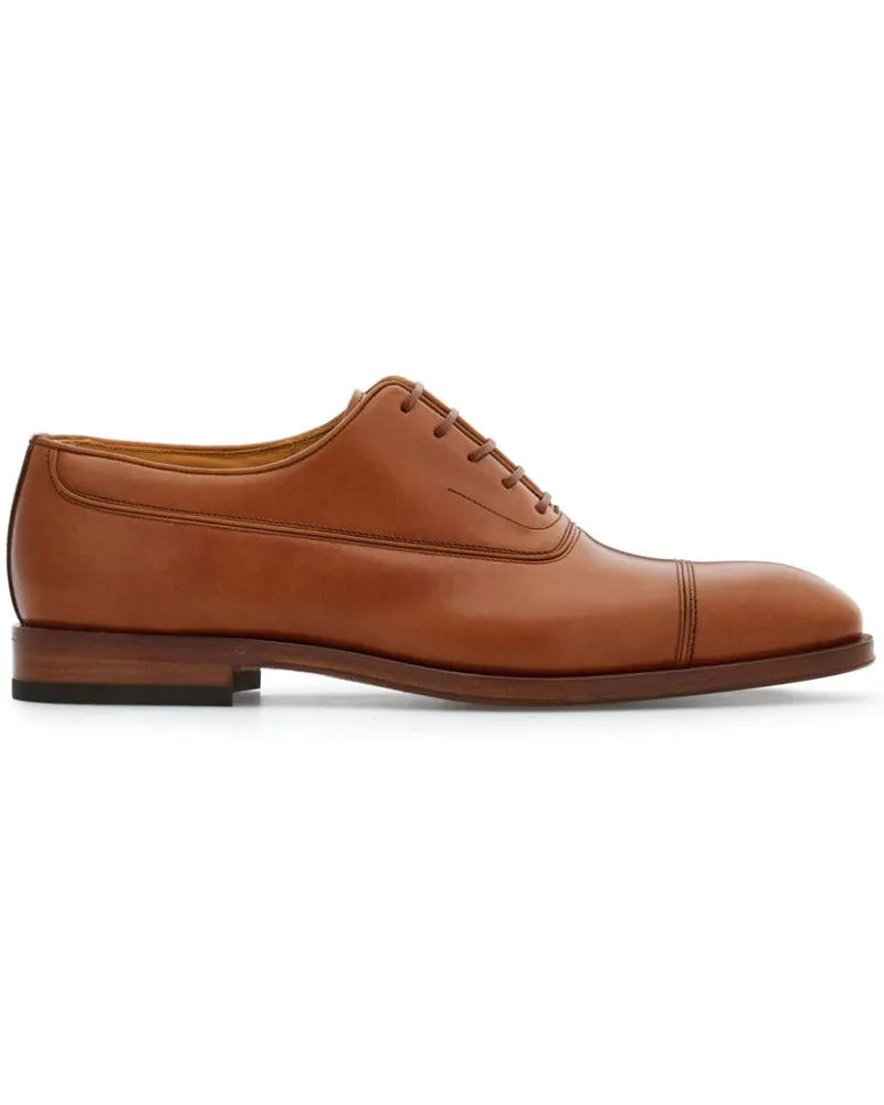 Ferragamo Oxford-Schuhe mit mandelförmiger Kappe Braun