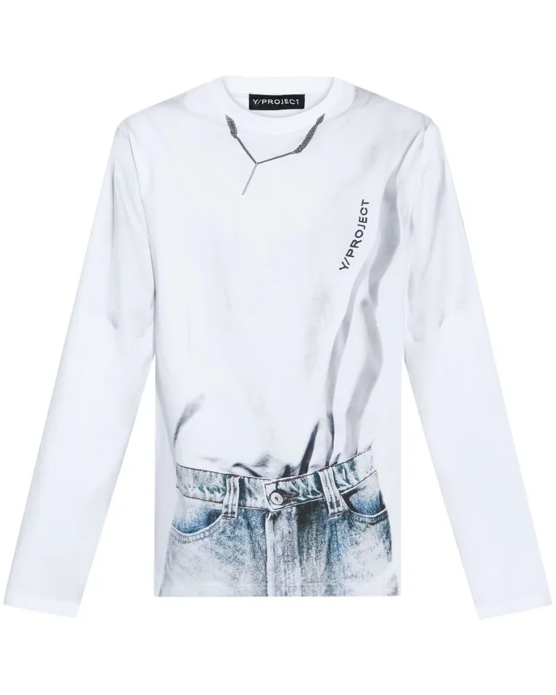 Y/PROJECT T-Shirt mit grafischem Print - Weiß Weiß