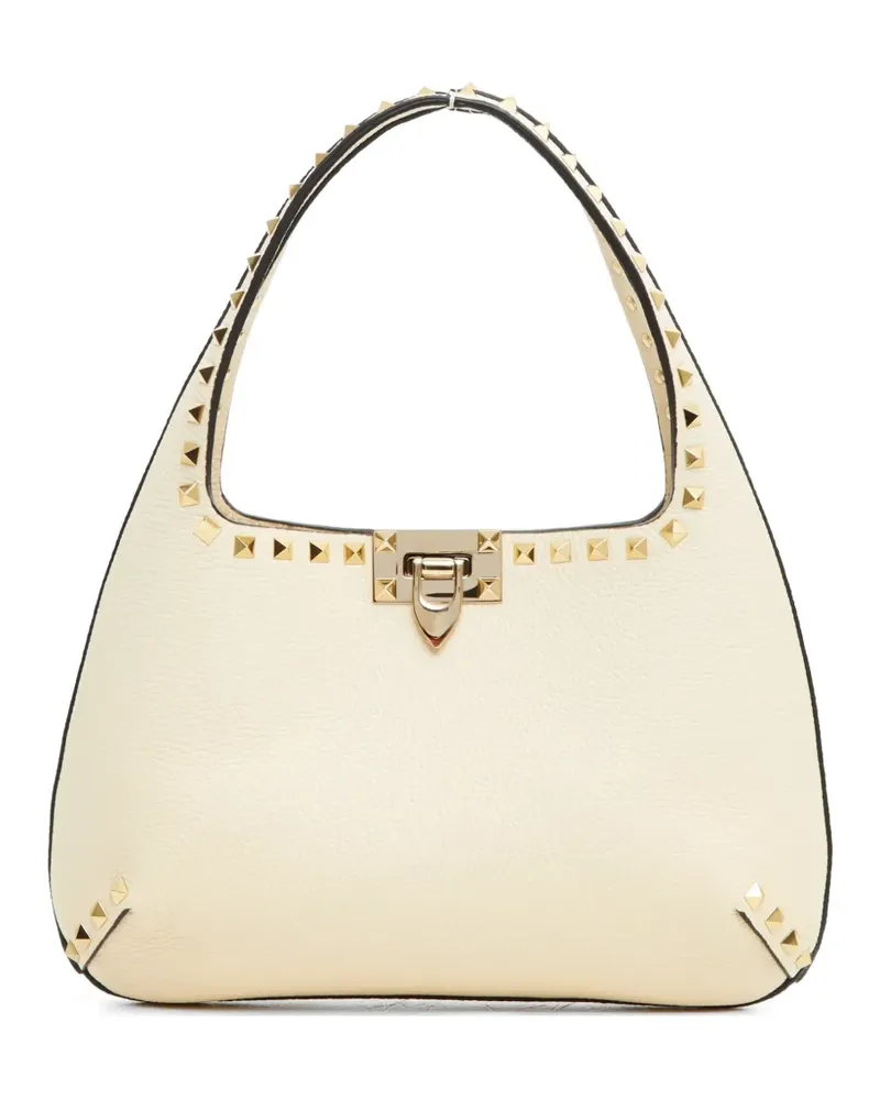 Valentino Garavani Rockstud small shoulder bag in grainy calfskin - Nude Nude