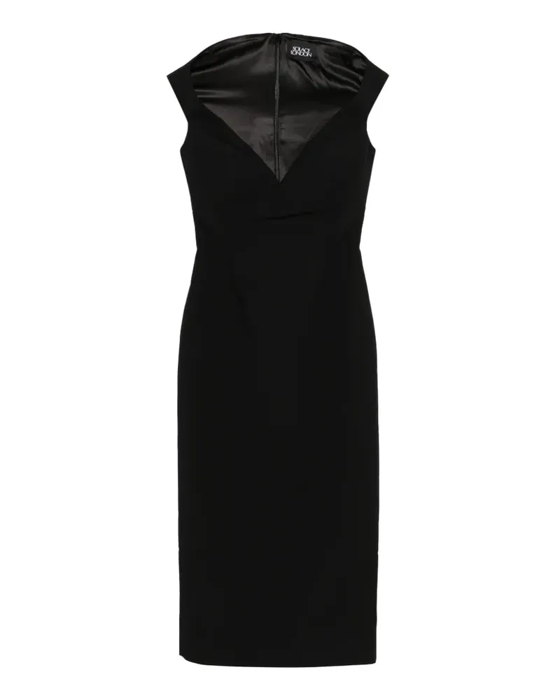 Solace London Monica V-neck midi dress - Schwarz Schwarz