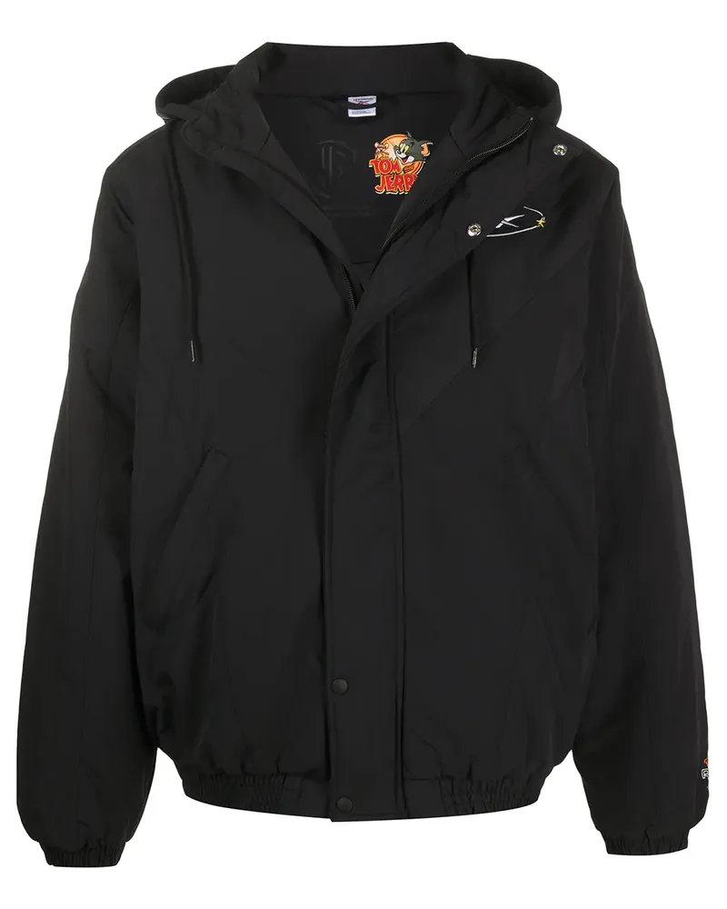 Reebok Kapuzenjacke mit Logo - Schwarz Schwarz