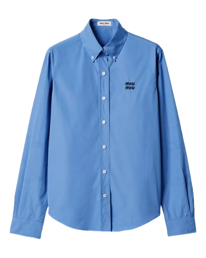 Miu Miu Hemd mit Logo - Blau Blau