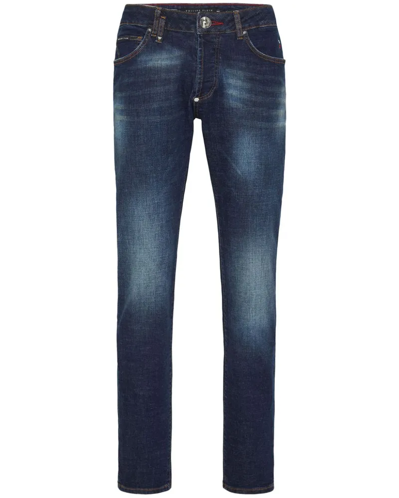 Philipp Plein Tief sitzende Straight-Leg-Jeans - Blau Blau