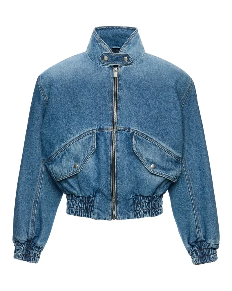 Magda Butrym elasticated-hem denim jacket - Blau Blau