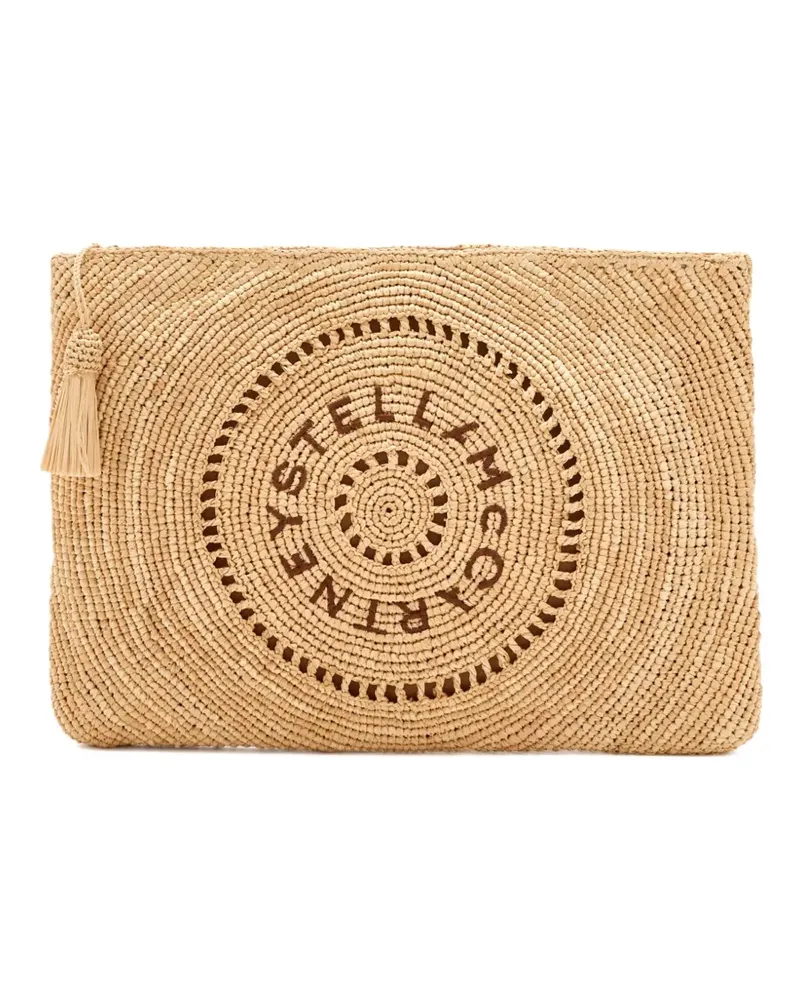 Stella McCartney Clutch mit Logo-Print - Nude Nude
