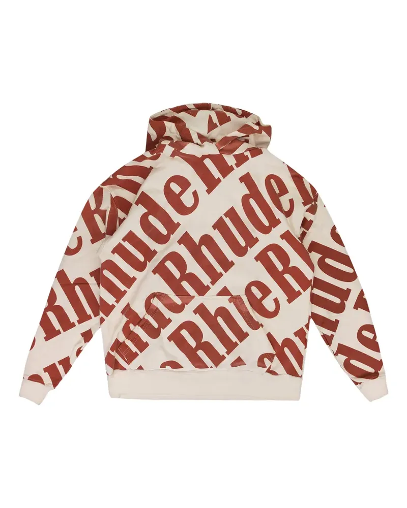 RHUDE logo-print hoodie - Nude Nude
