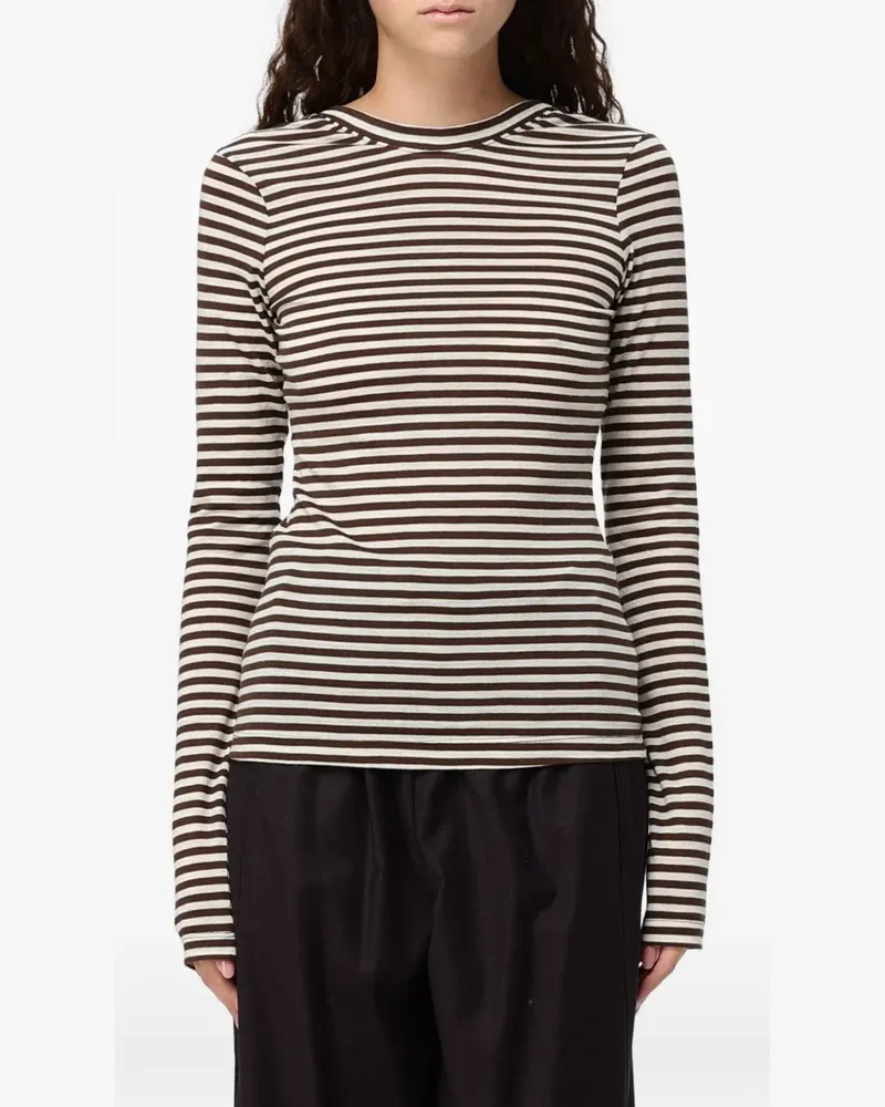 TELA striped long-sleeve T-shirt - Braun Braun