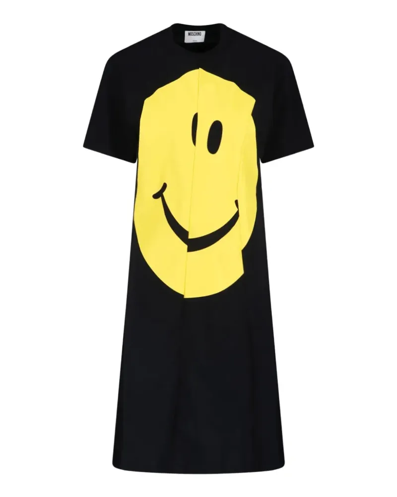 Moschino Smiley-patch T-shirt dress - Schwarz Schwarz