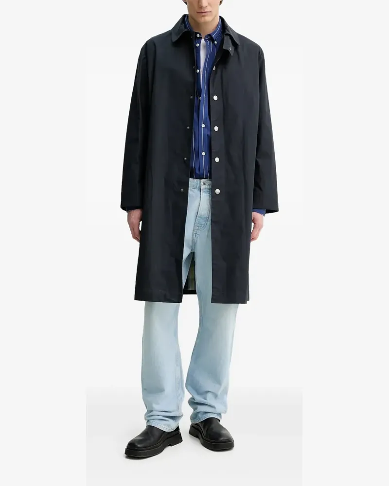 A.P.C. Langer Cappotti Mantel mit Knopfverschluss - Blau Blau