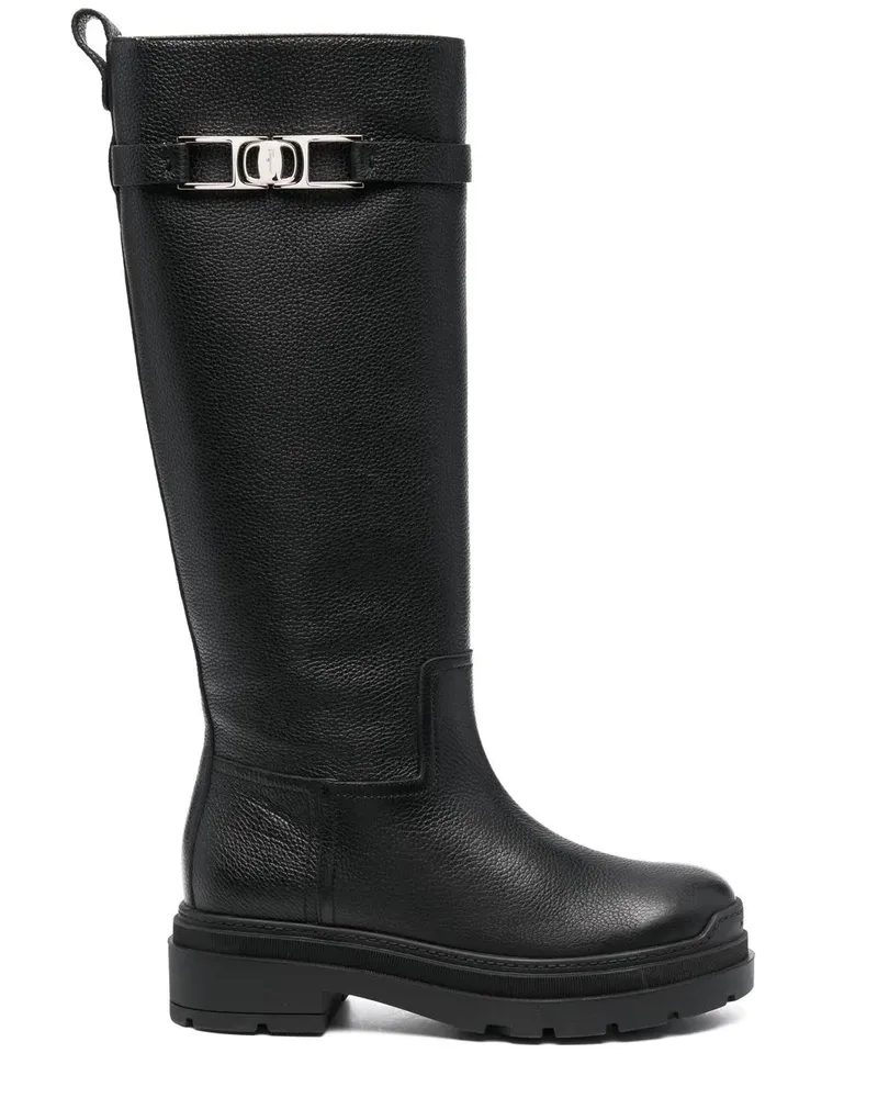 Ferragamo Vara Chain Stiefel - Schwarz Schwarz
