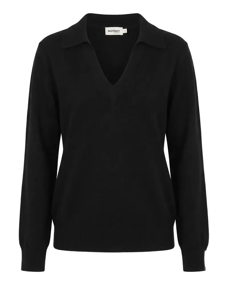 Not Shy Palmer Pullover mit V-Ausschnitt - Schwarz Schwarz