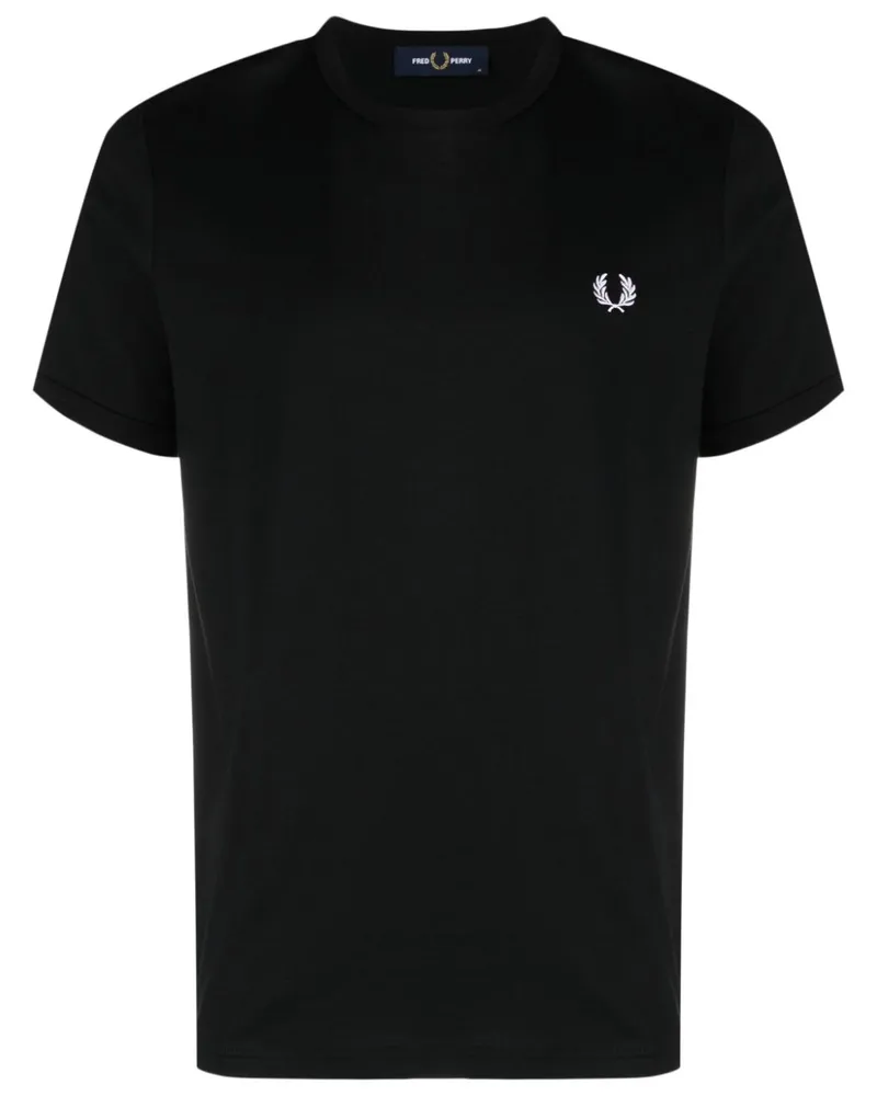 Fred Perry T-Shirt mit Logo-Stickerei - Schwarz Schwarz
