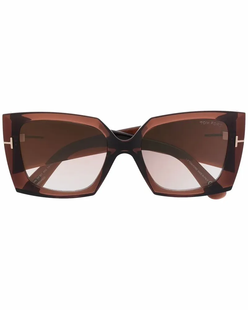 Tom Ford Sonnenbrille mit Oversized-Gestell - Braun Braun
