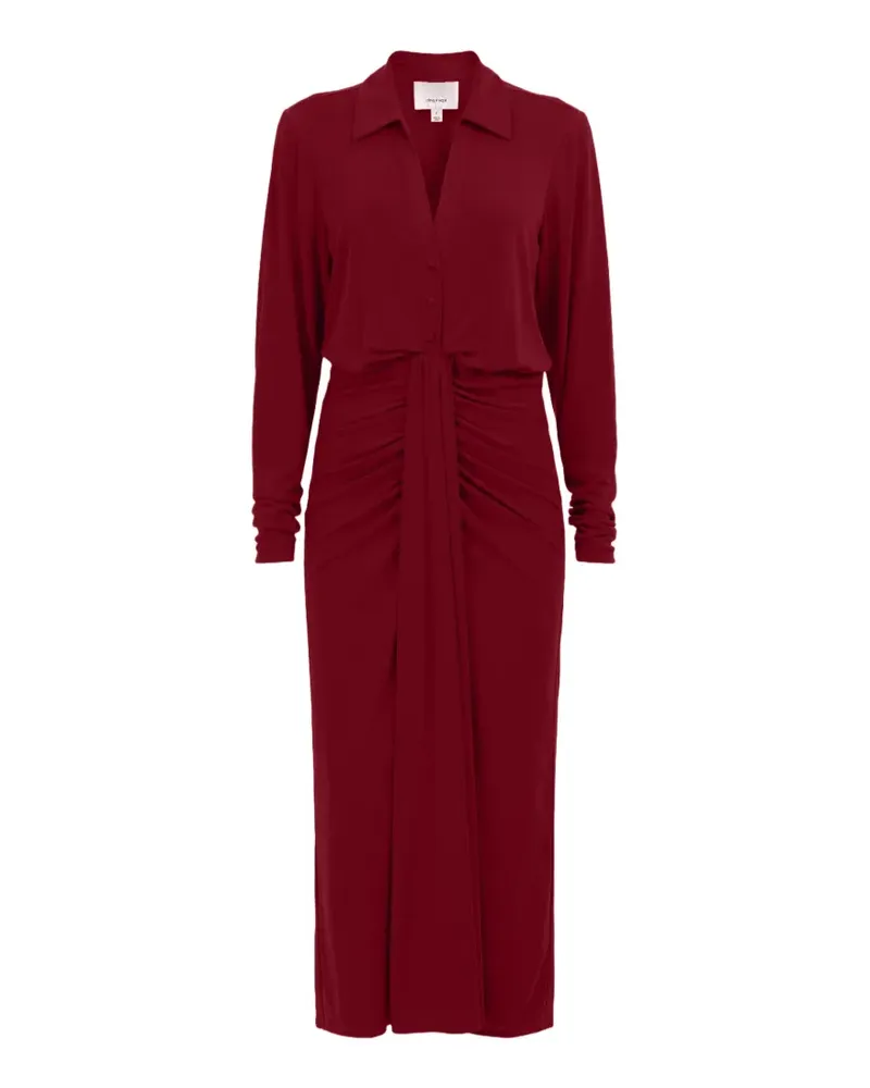 Cinq à Sept Seferina Midikleid mit Raffungen - Rot Rot