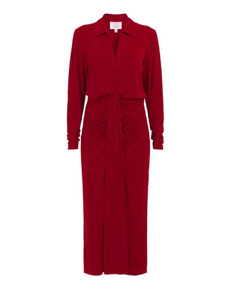 Cinq à Sept Seferina Midikleid mit Raffungen - Rot Rot
