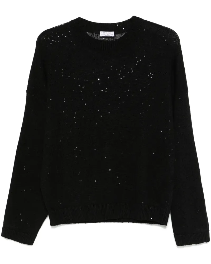 Brunello Cucinelli Pullover mit Pailletten - Schwarz Schwarz