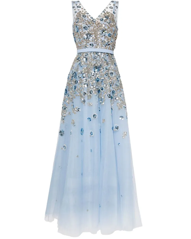 Saiid Kobeisy Robe mit Perlen - Blau Blau