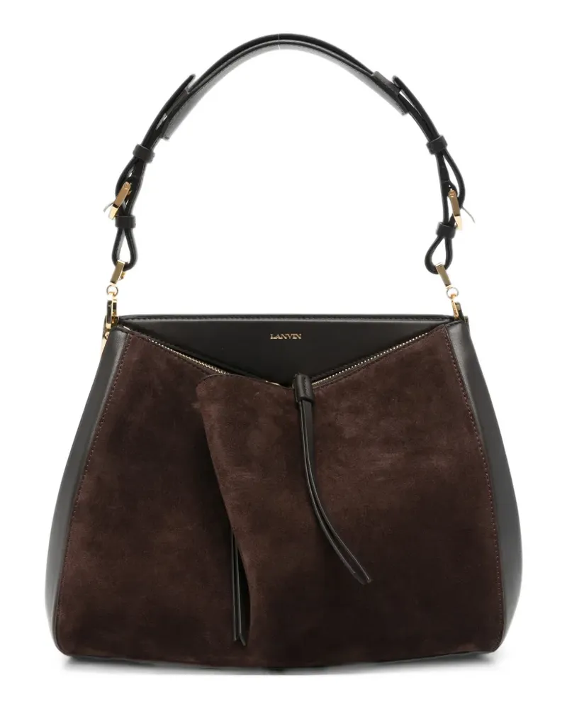 Lanvin suede-panelled zipped shoulder bag - Braun Braun