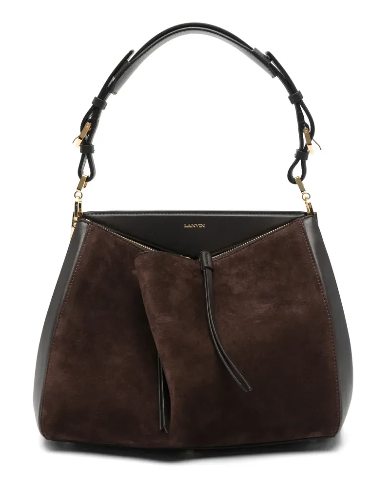Lanvin Canvas-Schultertasche mit Wildledereinsätzen - Braun Braun