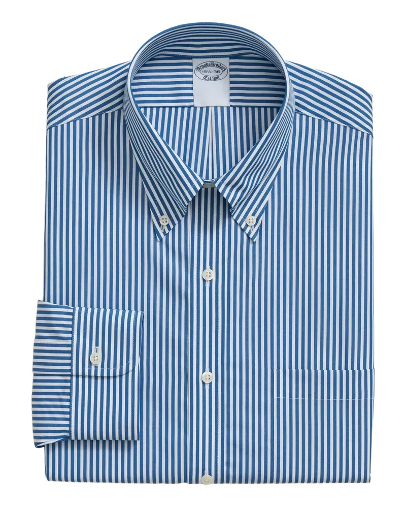 Brooks Brothers Gestreiftes Hemd mit Button-down-Kragen - Blau Blau