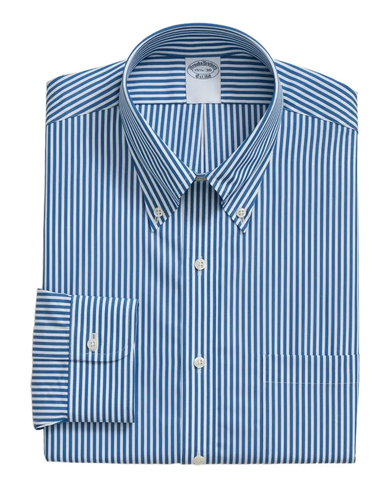 Brooks Brothers Gestreiftes Hemd mit Button-down-Kragen - Blau Blau