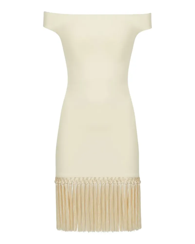 Taller Marmo Romy fringe-trimmed mini dress - Nude Nude