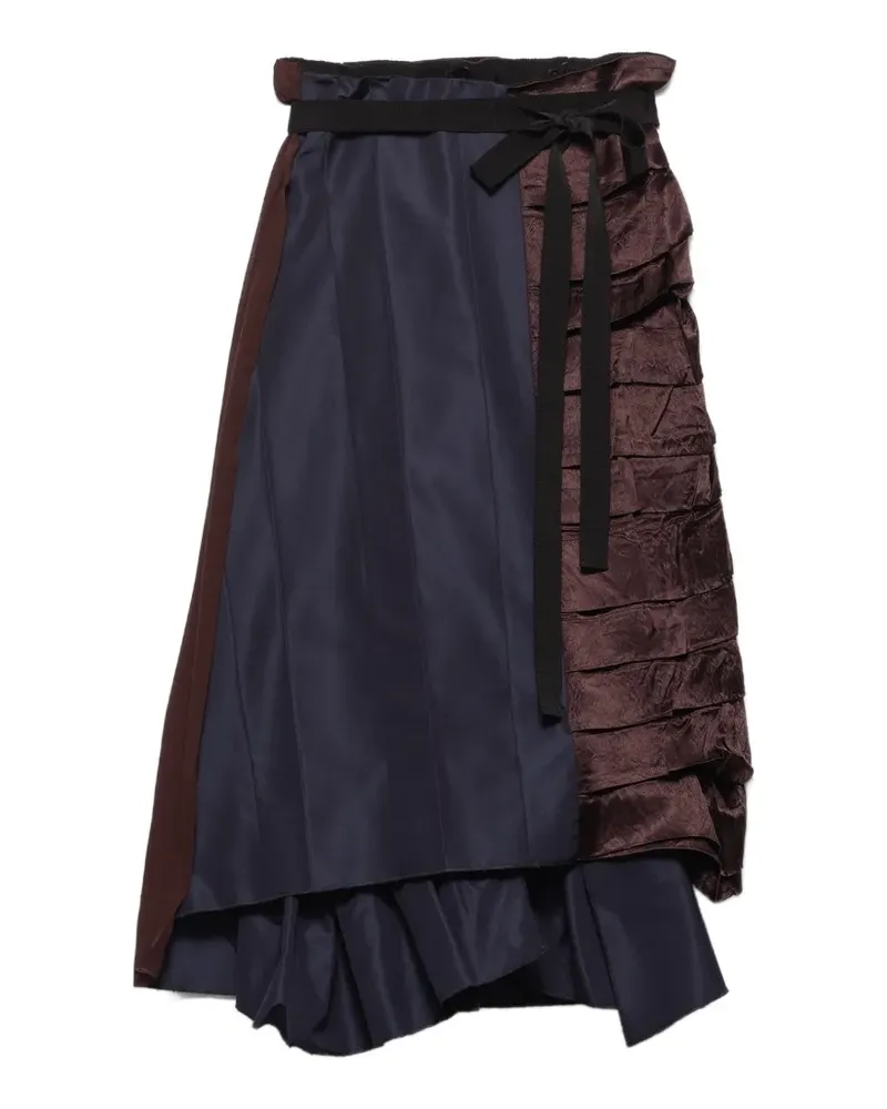 Prada faille patchwork midi skirt - Blau Blau