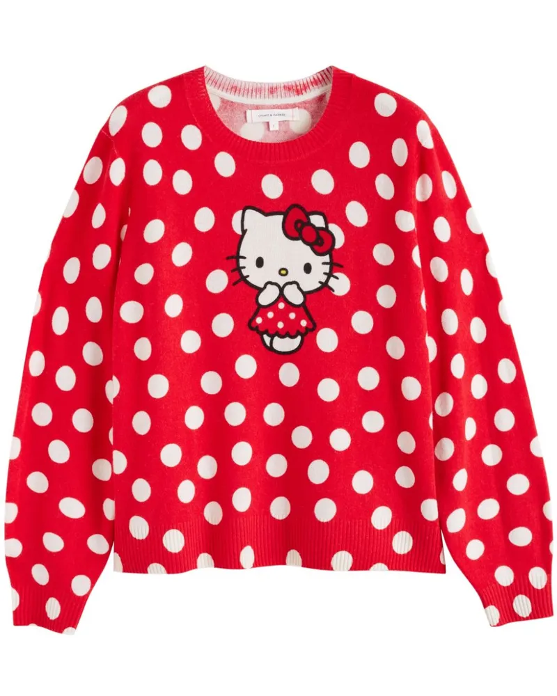 Chinti & Parker Hello Kitty Pullover mit Polka Dots - Rot Rot