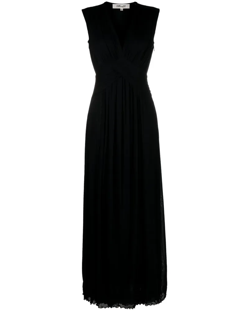Diane von Furstenberg Gerafftes Marika Maxikleid - Schwarz Schwarz
