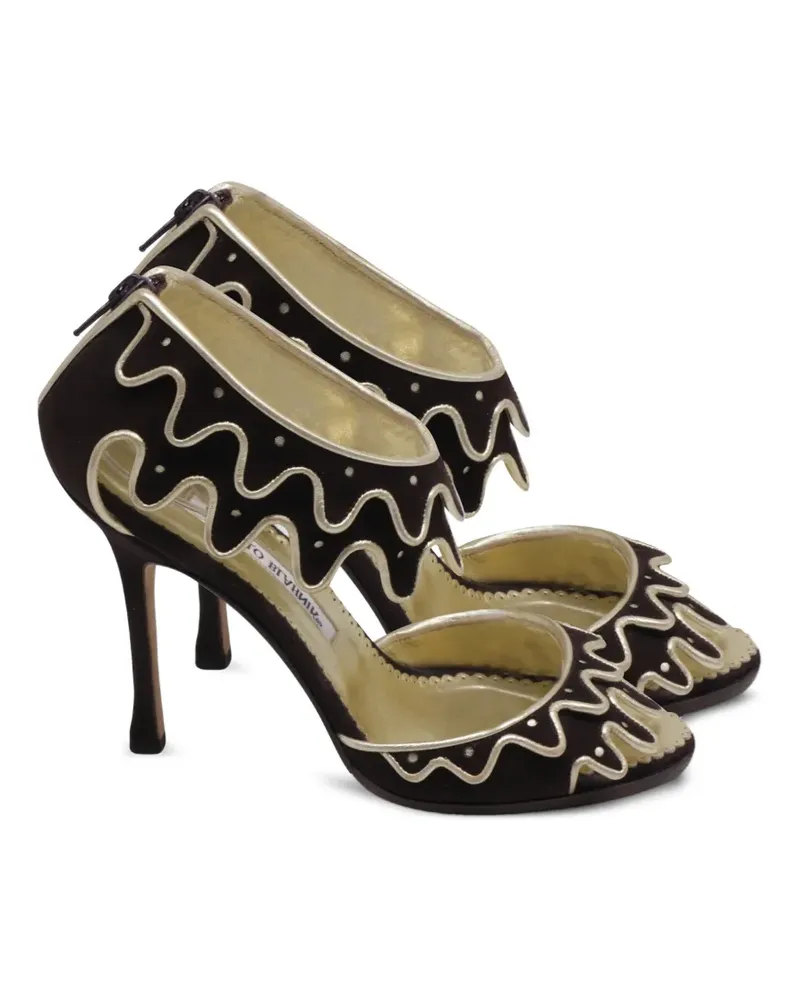 Manolo Blahnik Wavy Sandalen mit Knöchelriemen - Schwarz Schwarz