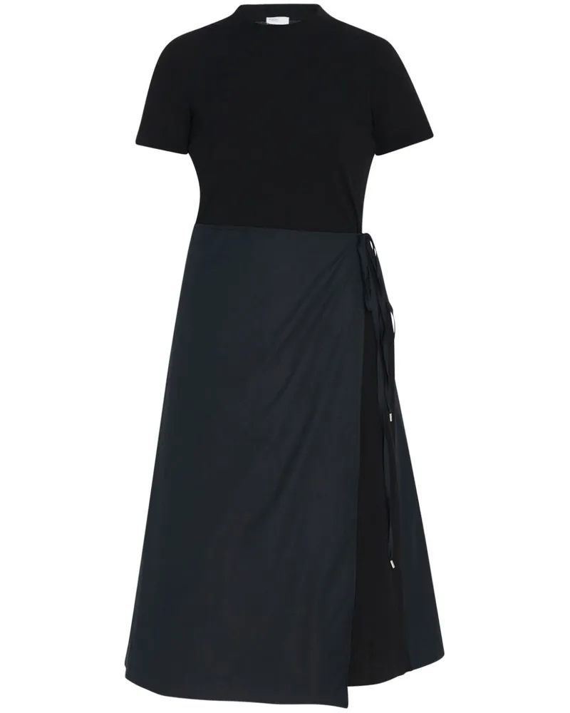 Rosetta Getty Apron Combo Midikleid - Schwarz Schwarz