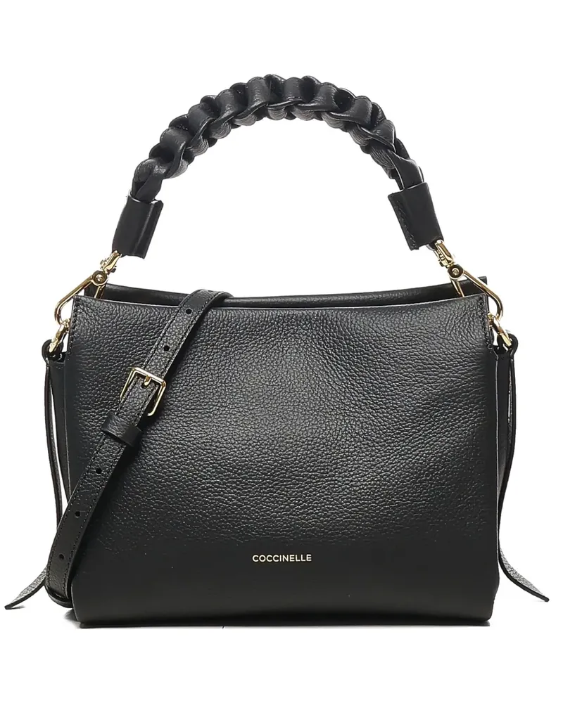 Coccinelle Kleine Schultertasche mit Flechtriemen - Schwarz Schwarz