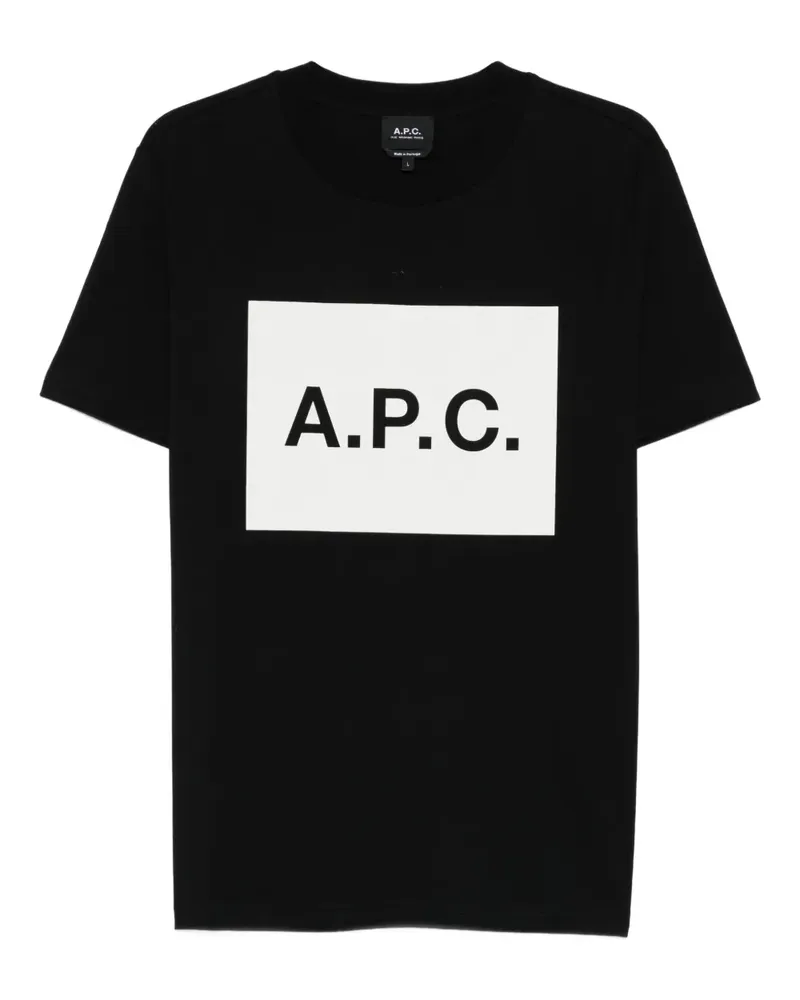 A.P.C. T-Shirt mit Logo-Detail - Schwarz Schwarz