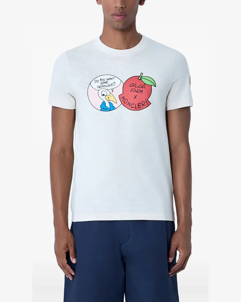 Moncler T-Shirt mit rundem Ausschnitt - Weiß Weiß