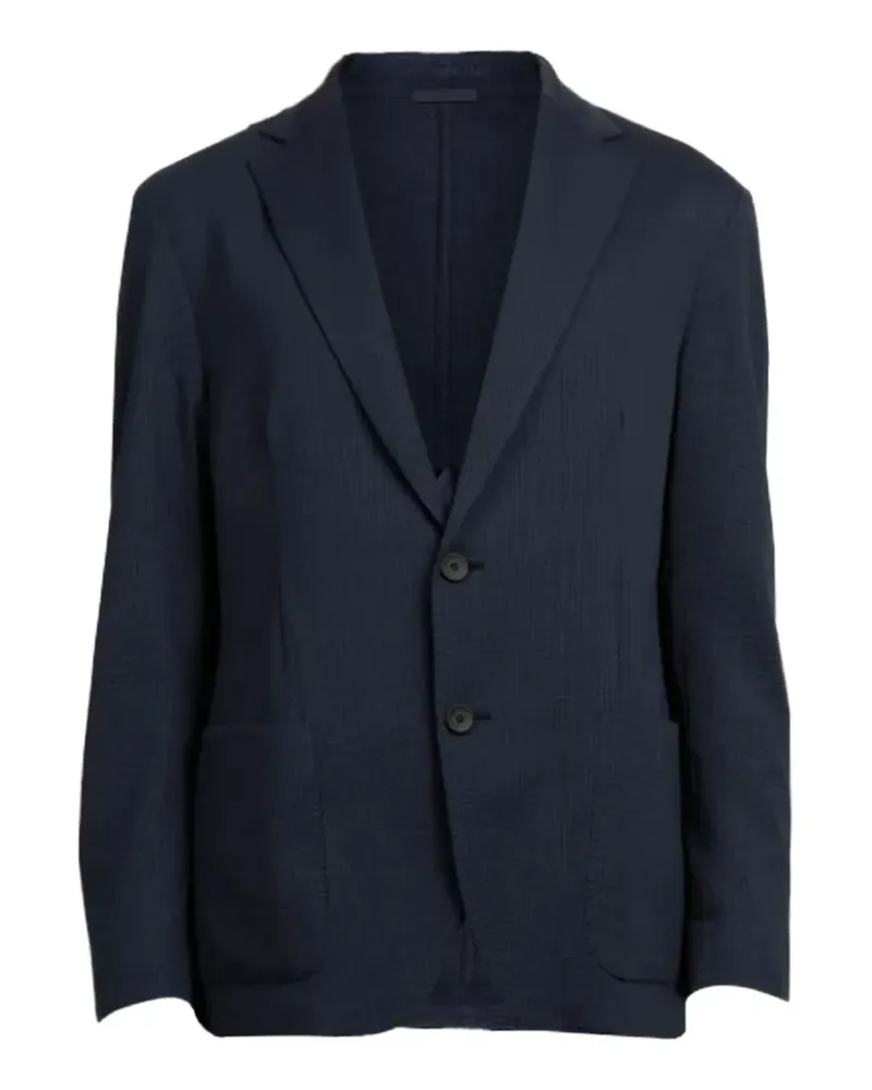 FRADI seersucker single-breasted blazer - Blau Blau