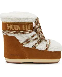 Moon Boot Schnürstiefel mit Shearling Braun