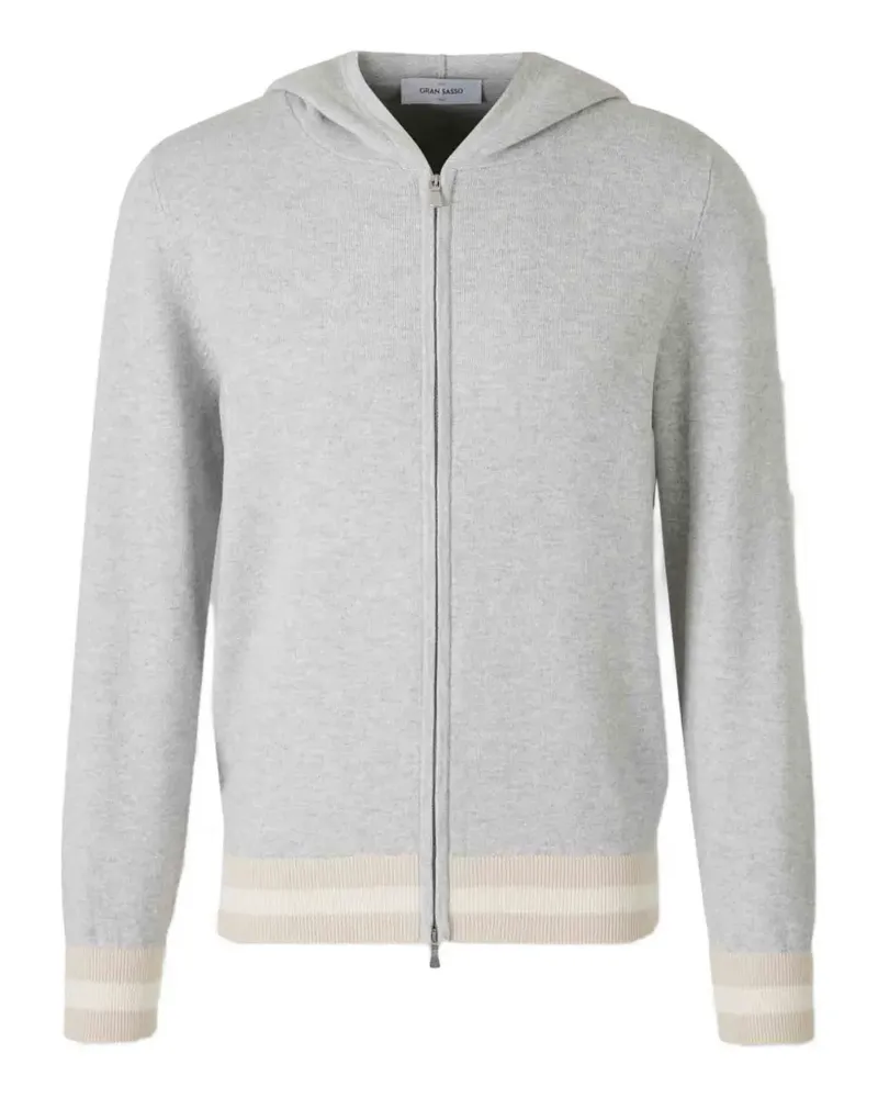 Gran Sasso Kapuzenjacke mit geripptem Saum - Grau Grau