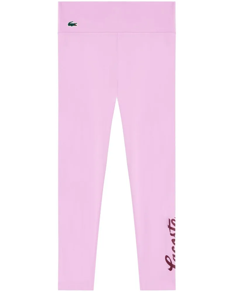 Lacoste Ultra-Dry Stretch Sport Leggings mit Logo-Print - Rosa Rosa