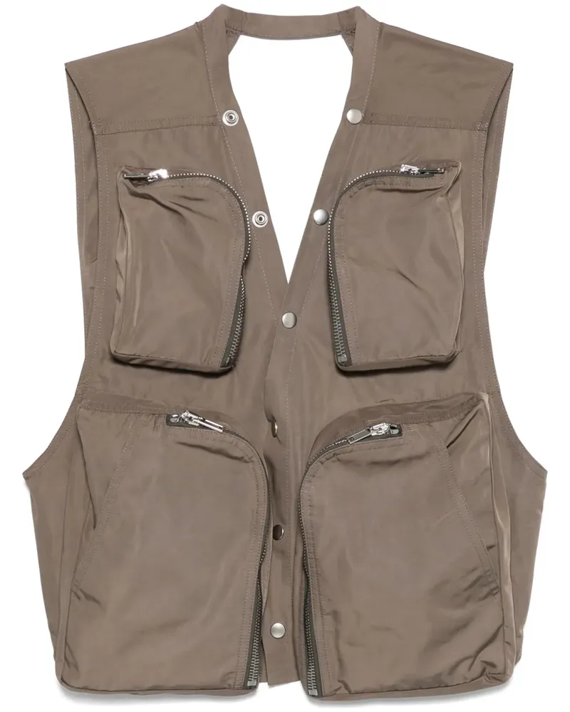 Rick Owens Rückenfreie Cargo-Weste - Braun Braun