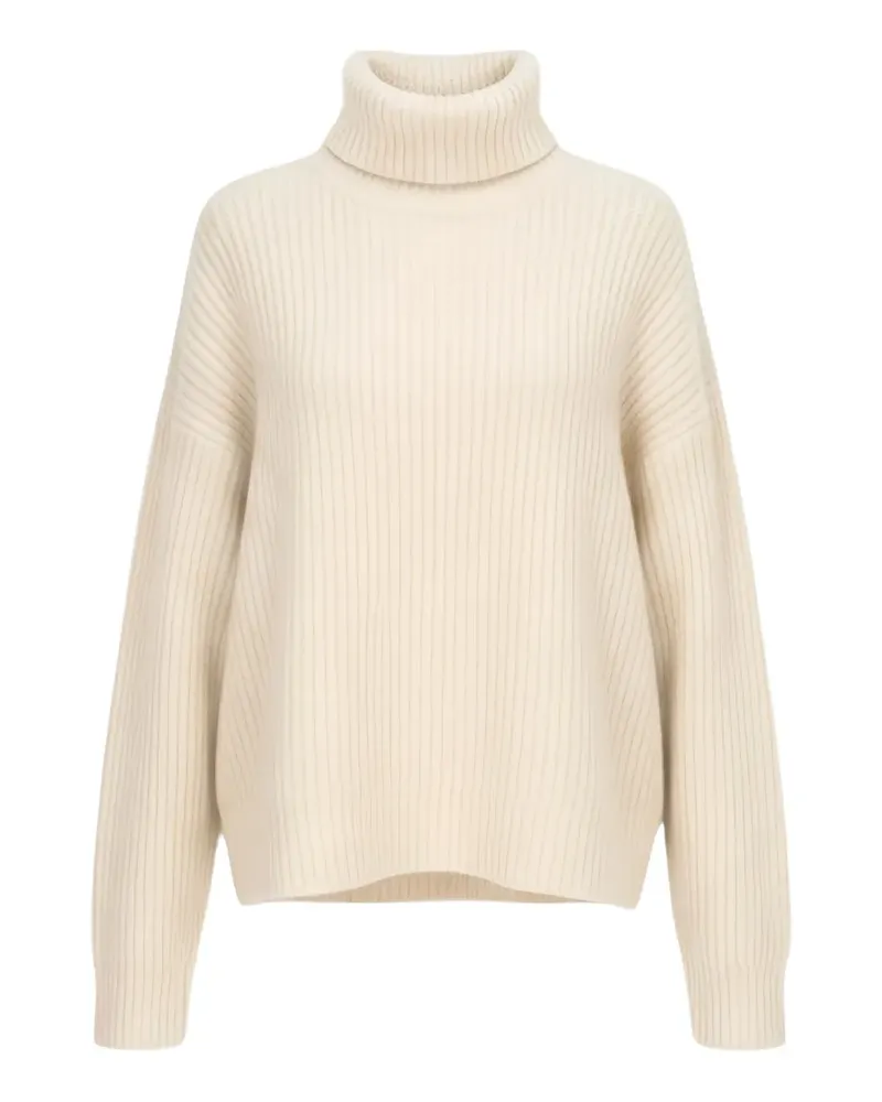 Isaia Gerippter Rollkragenpullover - Nude Nude