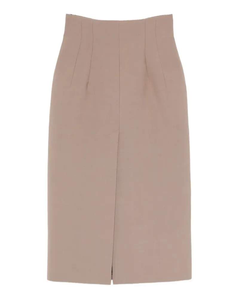 Thierry Mugler zip-up midi skirt - Braun Braun