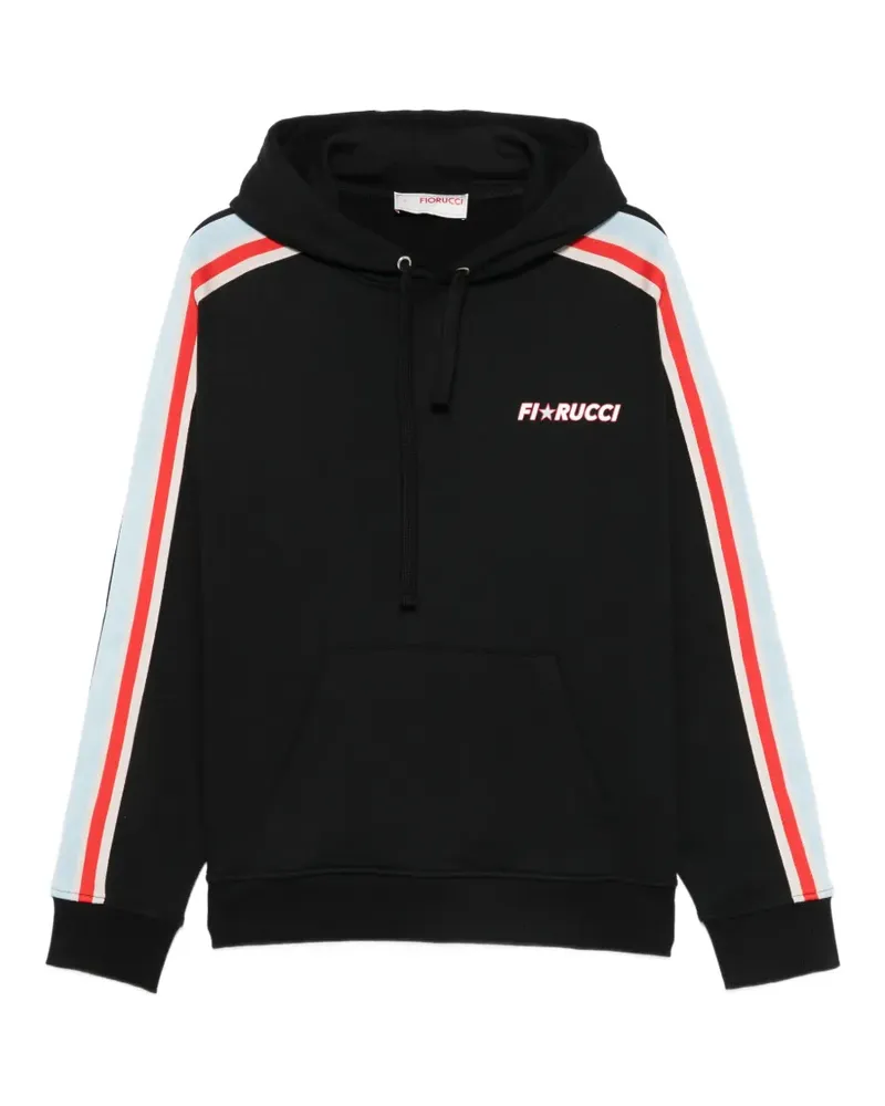 Fiorucci logo-print side-stripe hoodie - Schwarz Schwarz