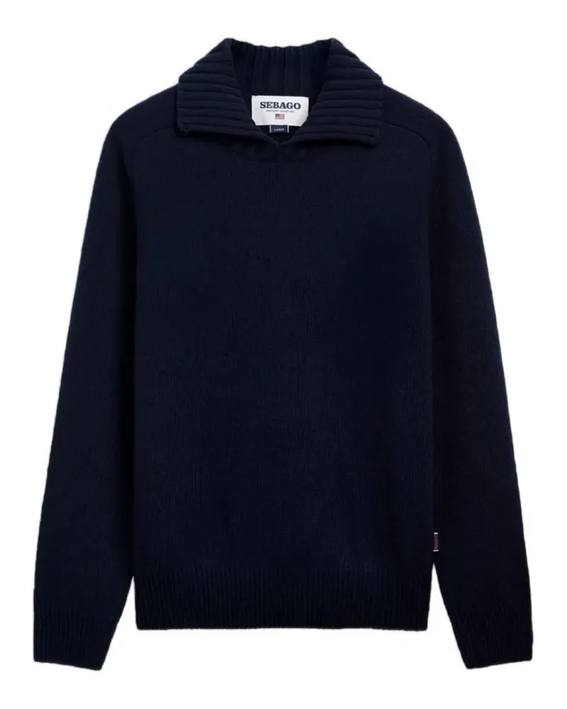 Sebago Swiftriver Pullover mit geripptem Kragen - Blau Blau