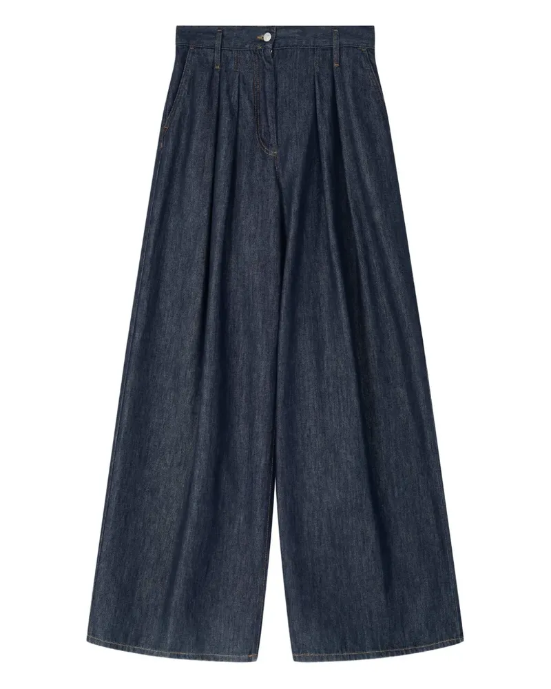 Dries van Noten Wide Jeans mit Falten - Blau Blau
