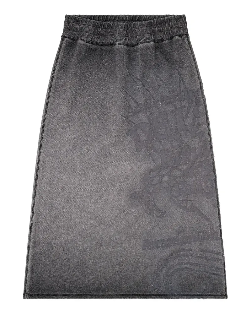 Diesel fleece midi skirt with dévoré print - Grau Grau