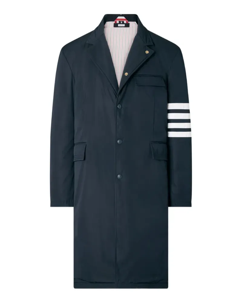 Thom Browne Daunenmantel mit Streifen-Logo - Blau Blau